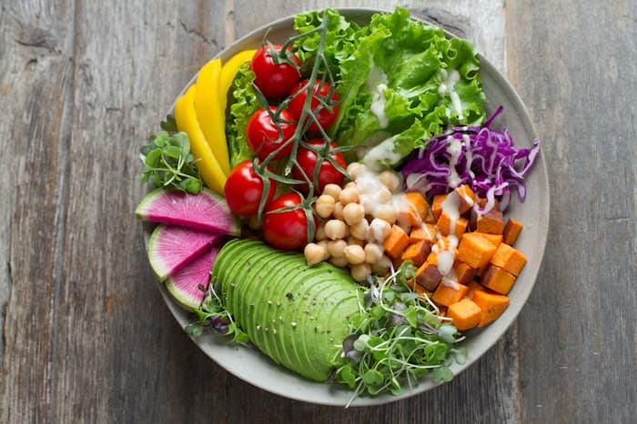 A colorful bowl of fresh vegetables